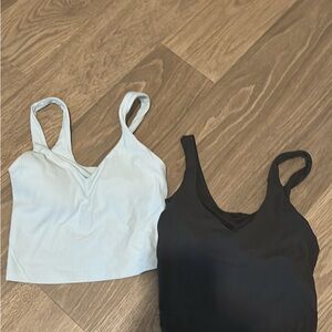 Dark grey and baby blue Ribbed lululemon Tank Tops